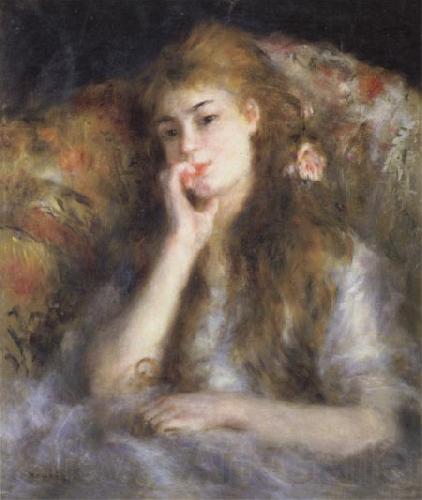 Pierre Renoir Young Woman Seated(The Thought) Norge oil painting art